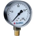 Global Industrial 2-1/2 Pressure Gauge, 30 PSI, 1/4 NPT LM, Steel B2781367